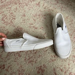 White Vans, size 8, canvas